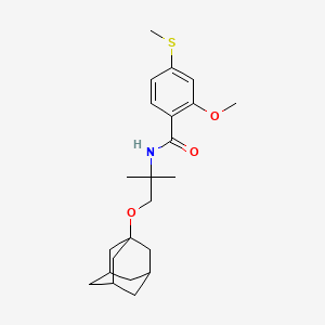 molecular formula C23H33NO3S B11068300 N-[2-(1-adamantyloxy)-1,1-dimethylethyl]-2-methoxy-4-(methylthio)benzamide 