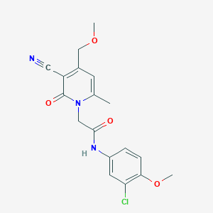 molecular formula C18H18ClN3O4 B11068359 N-(3-chloro-4-methoxyphenyl)-2-[3-cyano-4-(methoxymethyl)-6-methyl-2-oxopyridin-1(2H)-yl]acetamide 