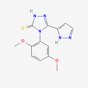 molecular formula C13H13N5O2S B11068437 4-(2,5-dimethoxyphenyl)-3-(1H-pyrazol-5-yl)-1H-1,2,4-triazole-5-thione CAS No. 879462-48-3