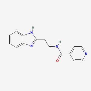 molecular formula C15H14N4O B11068540 N-[2-(1H-benzimidazol-2-yl)ethyl]pyridine-4-carboxamide 