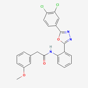 molecular formula C23H17Cl2N3O3 B11068552 N-{2-[5-(3,4-dichlorophenyl)-1,3,4-oxadiazol-2-yl]phenyl}-2-(3-methoxyphenyl)acetamide 
