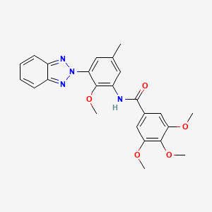 molecular formula C24H24N4O5 B11068570 N-[3-(2H-benzotriazol-2-yl)-2-methoxy-5-methylphenyl]-3,4,5-trimethoxybenzamide 