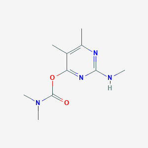 molecular formula C10H16N4O2 B110686 5,6-Dimethyl-2-(methylamino)-4-pyrimidinyl dimethylcarbamate CAS No. 30614-22-3
