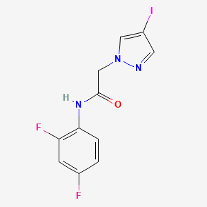 molecular formula C11H8F2IN3O B11068947 N-(2,4-difluorophenyl)-2-(4-iodo-1H-pyrazol-1-yl)acetamide 