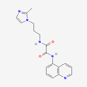 molecular formula C18H19N5O2 B11069318 N-[3-(2-methyl-1H-imidazol-1-yl)propyl]-N'-(quinolin-5-yl)ethanediamide 