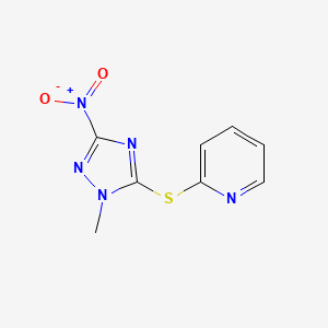 molecular formula C8H7N5O2S B11069372 2-[(1-methyl-3-nitro-1H-1,2,4-triazol-5-yl)sulfanyl]pyridine 