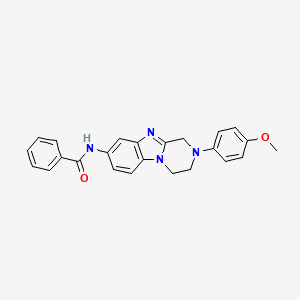 molecular formula C24H22N4O2 B11069815 N-[2-(4-methoxyphenyl)-1,2,3,4-tetrahydropyrazino[1,2-a]benzimidazol-8-yl]benzamide 