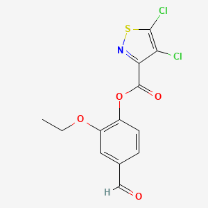 molecular formula C13H9Cl2NO4S B11069895 2-Ethoxy-4-formylphenyl 4,5-dichloro-1,2-thiazole-3-carboxylate 