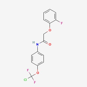 molecular formula C15H11ClF3NO3 B11070890 N-{4-[chloro(difluoro)methoxy]phenyl}-2-(2-fluorophenoxy)acetamide 