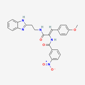molecular formula C26H23N5O5 B11070913 N-[(1Z)-3-{[2-(1H-benzimidazol-2-yl)ethyl]amino}-1-(4-methoxyphenyl)-3-oxoprop-1-en-2-yl]-3-nitrobenzamide 