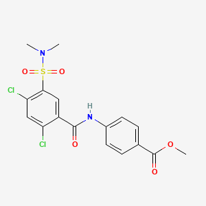 molecular formula C17H16Cl2N2O5S B11071399 Methyl 4-({[2,4-dichloro-5-(dimethylsulfamoyl)phenyl]carbonyl}amino)benzoate 