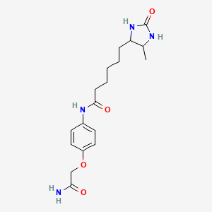 molecular formula C18H26N4O4 B11071491 N-[4-(2-amino-2-oxoethoxy)phenyl]-6-(5-methyl-2-oxoimidazolidin-4-yl)hexanamide 