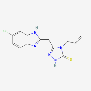 molecular formula C13H12ClN5S B11071523 5-[(5-chloro-1H-benzimidazol-2-yl)methyl]-4-(prop-2-en-1-yl)-2,4-dihydro-3H-1,2,4-triazole-3-thione CAS No. 696648-26-7