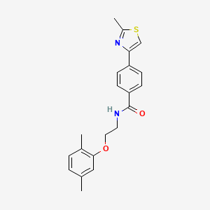 molecular formula C21H22N2O2S B11071578 N-[2-(2,5-dimethylphenoxy)ethyl]-4-(2-methyl-1,3-thiazol-4-yl)benzamide 