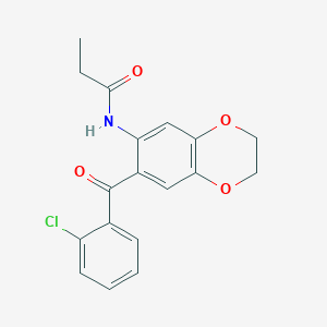 molecular formula C18H16ClNO4 B11071655 N-[7-(2-chlorobenzoyl)-2,3-dihydro-1,4-benzodioxin-6-yl]propanamide 