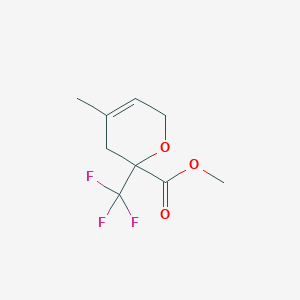 molecular formula C9H11F3O3 B11071669 methyl 4-methyl-2-(trifluoromethyl)-3,6-dihydro-2H-pyran-2-carboxylate 