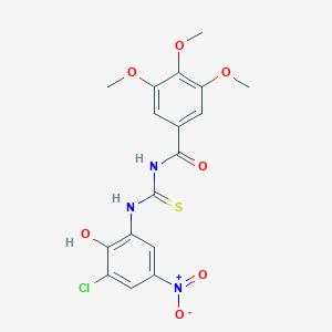 molecular formula C17H16ClN3O7S B11071677 N-[(3-chloro-2-hydroxy-5-nitrophenyl)carbamothioyl]-3,4,5-trimethoxybenzamide 