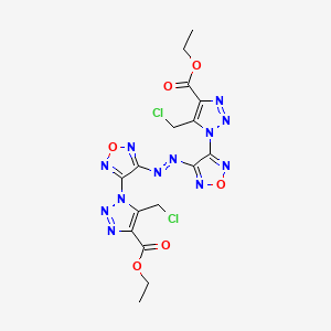 molecular formula C16H14Cl2N12O6 B11071777 diethyl 1,1'-[(Z)-diazene-1,2-diyldi-1,2,5-oxadiazole-4,3-diyl]bis[5-(chloromethyl)-1H-1,2,3-triazole-4-carboxylate] 