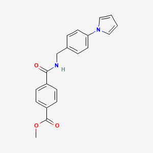 molecular formula C20H18N2O3 B11071782 methyl 4-{[4-(1H-pyrrol-1-yl)benzyl]carbamoyl}benzoate 