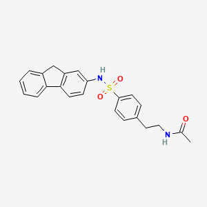 molecular formula C23H22N2O3S B11072040 N-{2-[4-(9H-fluoren-2-ylsulfamoyl)phenyl]ethyl}acetamide 