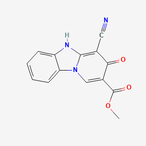 molecular formula C14H9N3O3 B11072218 Methyl 4-cyano-3-hydroxypyrido[1,2-a]benzimidazole-2-carboxylate 