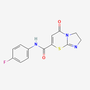 molecular formula C13H10FN3O2S B11073041 N-(4-fluorophenyl)-5-oxo-2,3-dihydro-5H-imidazo[2,1-b][1,3]thiazine-7-carboxamide 