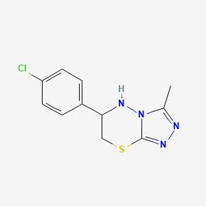 molecular formula C11H11ClN4S B11073095 6-(4-chlorophenyl)-3-methyl-6,7-dihydro-5H-[1,2,4]triazolo[3,4-b][1,3,4]thiadiazine 