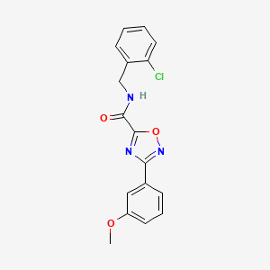 molecular formula C17H14ClN3O3 B11074107 N-(2-chlorobenzyl)-3-(3-methoxyphenyl)-1,2,4-oxadiazole-5-carboxamide 