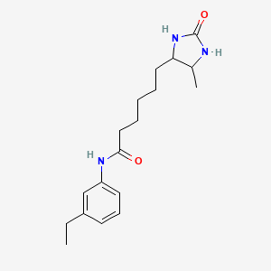 molecular formula C18H27N3O2 B11074798 N-(3-ethylphenyl)-6-(5-methyl-2-oxoimidazolidin-4-yl)hexanamide 