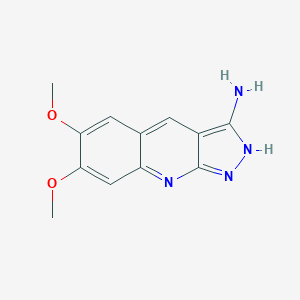 molecular formula C12H12N4O2 B011077 6,7-dimethoxy-2H-pyrazolo[3,4-b]quinolin-3-amine CAS No. 106835-45-4