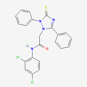 molecular formula C22H16Cl2N4OS B11077863 N-(2,4-dichlorophenyl)-2-(2,5-diphenyl-3-thioxo-2,3-dihydro-1H-1,2,4-triazol-1-yl)acetamide 