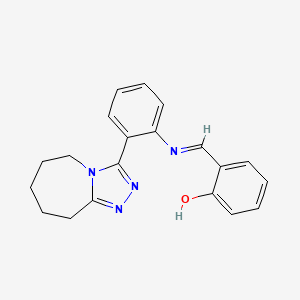 molecular formula C20H20N4O B11079300 2-[[2-(6,7,8,9-Tetrahydro-5H-[1,2,4]triazolo[4,3-a]azepin-3-yl)-phenylimino]methyl]phenol CAS No. 381677-82-3