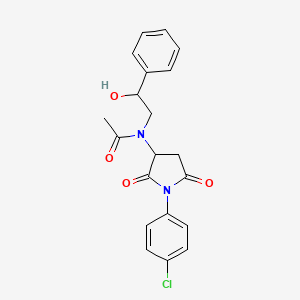molecular formula C20H19ClN2O4 B11083106 N-[1-(4-chlorophenyl)-2,5-dioxopyrrolidin-3-yl]-N-(2-hydroxy-2-phenylethyl)acetamide 