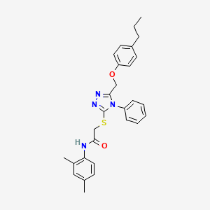 molecular formula C28H30N4O2S B11083192 N-(2,4-dimethylphenyl)-2-({4-phenyl-5-[(4-propylphenoxy)methyl]-4H-1,2,4-triazol-3-yl}sulfanyl)acetamide CAS No. 539809-27-3