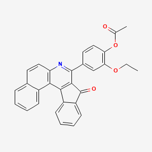 molecular formula C30H21NO4 B11083285 2-ethoxy-4-(9-oxo-9H-benzo[f]indeno[2,1-c]quinolin-8-yl)phenyl acetate 