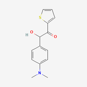 molecular formula C14H15NO2S B11083368 Ethanone, 2-(4-dimethylaminophenyl)-2-hydroxy-1-(thiophen-2-yl)- 