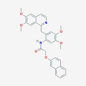 molecular formula C32H30N2O6 B11083960 N-{2-[(6,7-dimethoxyisoquinolin-1-yl)methyl]-4,5-dimethoxyphenyl}-2-(naphthalen-2-yloxy)acetamide 