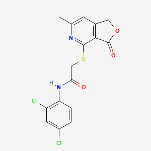 molecular formula C16H12Cl2N2O3S B11084102 N-(2,4-dichlorophenyl)-2-[(6-methyl-3-oxo-1,3-dihydrofuro[3,4-c]pyridin-4-yl)sulfanyl]acetamide 
