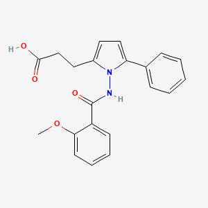molecular formula C21H20N2O4 B11088421 3-(1-{[(2-methoxyphenyl)carbonyl]amino}-5-phenyl-1H-pyrrol-2-yl)propanoic acid 