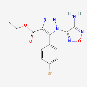 molecular formula C13H11BrN6O3 B11088729 ethyl 1-(4-amino-1,2,5-oxadiazol-3-yl)-5-(4-bromophenyl)-1H-1,2,3-triazole-4-carboxylate 