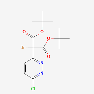 molecular formula C15H20BrClN2O4 B11089122 Di-tert-butyl bromo(6-chloropyridazin-3-yl)propanedioate 