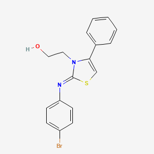 molecular formula C17H15BrN2OS B11089153 2-[(2Z)-2-[(4-bromophenyl)imino]-4-phenyl-1,3-thiazol-3(2H)-yl]ethanol 