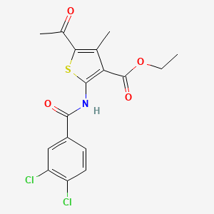 molecular formula C17H15Cl2NO4S B11089276 Ethyl 5-acetyl-2-{[(3,4-dichlorophenyl)carbonyl]amino}-4-methylthiophene-3-carboxylate 
