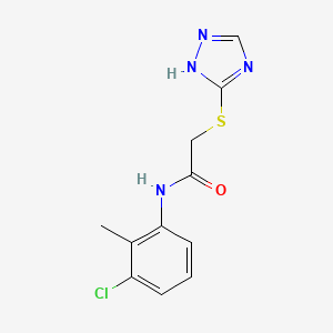molecular formula C11H11ClN4OS B11089279 N-(3-chloro-2-methylphenyl)-2-(4H-1,2,4-triazol-3-ylsulfanyl)acetamide 