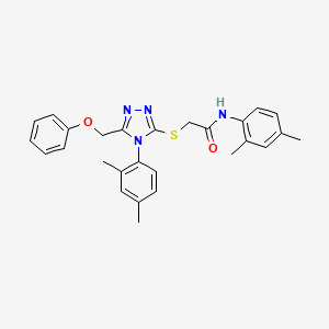 molecular formula C27H28N4O2S B11089291 N-(2,4-dimethylphenyl)-2-{[4-(2,4-dimethylphenyl)-5-(phenoxymethyl)-4H-1,2,4-triazol-3-yl]sulfanyl}acetamide CAS No. 539809-00-2