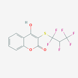 molecular formula C12H6F6O3S B11091797 3-[(1,1,2,3,3,3-Hexafluoropropyl)sulfanyl]-4-hydroxy-2H-chromen-2-one 