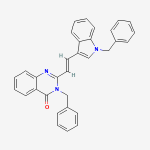 molecular formula C32H25N3O B11091862 3-benzyl-2-[(E)-2-(1-benzyl-1H-indol-3-yl)ethenyl]quinazolin-4(3H)-one 