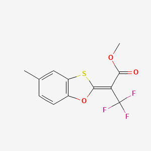 molecular formula C12H9F3O3S B11091903 Methyl (2E)-3,3,3-trifluoro-2-(5-methyl-1,3-benzoxathiol-2-ylidene)propanoate 