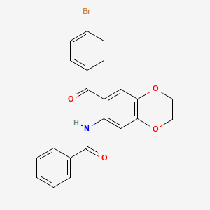 molecular formula C22H16BrNO4 B11091937 N-[7-(4-bromobenzoyl)-2,3-dihydro-1,4-benzodioxin-6-yl]benzamide 