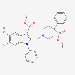 molecular formula C32H33BrN2O5 B11092031 ethyl 6-bromo-2-{[4-(ethoxycarbonyl)-4-phenylpiperidin-1-yl]methyl}-5-hydroxy-1-phenyl-1H-indole-3-carboxylate 
